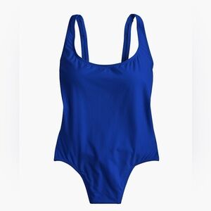 J Crew Plunging scoopback one-piece swimsuit Blue Size 12